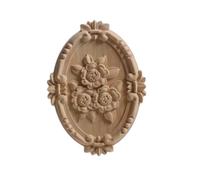 Madera Tallada 4 Piezas De Apliques Ovalados De Madera Maciza Tallada Con Diseño De Rosa Para Puertas De Armarios Y Muebles 30 * 22cm