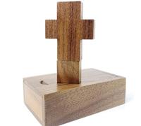 Madera USB Stick 64 GB USB 2.0 Madera Cruz Flash Memoria Memoria Flash con Caja de Nuez para Almacenar Fotos TATMOHIK Data Almacenamiento de Madera para Cumpleaños, Bodas u otras Fiestas