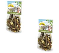 Maderas para roer de Manzano | para roedores y Conejos Enanos | 2 x 100 g | JR FARM | Alimento simple | Puede apoyar el desgaste dental natural y servir de entretenimiento | Paquete doble