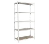 Maderclick Estantería metálica Megaplus (Al x An x Pr: 200 x 120 x 30 cm, Capacidad de carga por balda: 200 kg, Número de baldas: 5 ud., Inserción,...