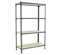 Maderclick Estantería metálica Mini (Al x An x Pr: 150 x 80 x 30 cm, Capacidad de carga por balda: 150 kg, Número de baldas: 4 ud., Inserción, Gris)