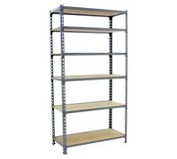 Maderclick Estantería metálica Mini (Al x An x Pr: 250 x 80 x 40 cm, Capacidad de carga por balda: 150 kg, Número de baldas: 6 ud., Inserción, Gris)