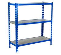 Maderclick Estantería metálica Plus (Al x An x Pr: 100 x 100 x 40 cm, Capacidad de carga por balda: 150 kg, Número de baldas: 3 ud., Inserción, Azul)