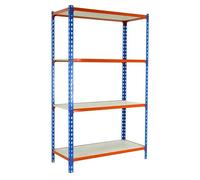 Maderclick Estantería metálica Plus (Al x An x Pr: 150 x 100 x 40 cm, Capacidad de carga por balda: 150 kg, Número de baldas: 4 ud., Inserción,...