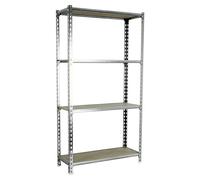 SimonRack Estanteria Metalica, 4 Baldas Madera Ajustables, 150 kg de Punto Flexión, 1500x1000x500 mm, Estantería Almacenaje, Sin tornillos, Galvanizado/Madera - Maderclick