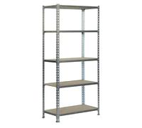 Maderclick Estantería metálica Plus (Al x An x Pr: 200 x 100 x 50 cm, Capacidad de carga por balda: 150 kg, Número de baldas: 5 ud., Inserción,...