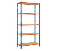 Maderclick Estantería metálica Superplus (Al x An x Pr: 200 x 110 x 50 cm, Capacidad de carga por balda: 200 kg, Número de baldas: 5 ud.,...