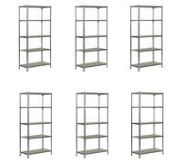 Maderclick Set de estanterías Mini (Al x An x Pr: 180 x 80 x 40 cm, Inserción, Galvanizado, 6 ud.)