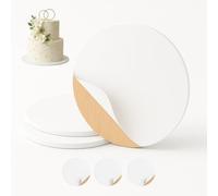 MADERICO Tableros de Madera para Tartas - Bases Redondas Resistentes de 20cm, 25cm y 30cm - Grosor 3mm - Paquetes de 3, 6 o 12 - Ecológicos y Duraderos (3, 30cm)
