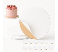 MADERICO Tableros de Madera para Tartas - Bases Redondas Resistentes de 20cm, 25cm y 30cm - Grosor 3mm - Paquetes de 3, 6 o 12 - Ecológicos y Duraderos (12, 25cm)