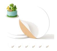 MADERICO Tableros de Madera para Tartas - Bases Redondas Resistentes de 20cm, 25cm y 30cm - Grosor 3mm - Paquetes de 3, 6 o 12 - Ecológicos y Duraderos (6, 20cm)