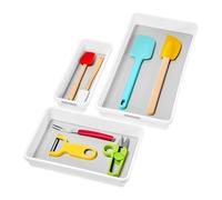 madesmart Bandeja, Juego de 3, Blanco, Blanco Premium