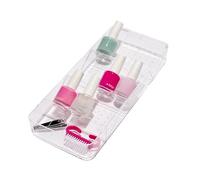 madesmart Bandeja pequeña transparente en ángulo, colección de baño, esmalte de uñas y almacenamiento y organización de cosméticos, sin BPA