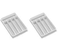madesmart Mini Bandeja para Cubiertos en cajón, Color Blanco (Paquete de 2)