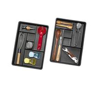 madesmart Two-Piece Drawer Organizer 12 Compartimentos | Sostiene Objetos con una Variedad de tamaños |, Granito, Easy to Clean |