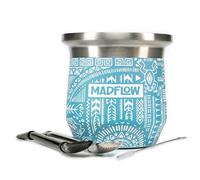 MADFLOW Taza de yerba mate. Taza mate de acero inoxidable con 2 bombas. Un árbol plantado en los Estados Unidos por cada unidad vendida. Calabaza de yerba mate aislada al vacío de doble pared. Juego