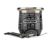 MADFLOW Taza de yerba mate. Taza mate de acero inoxidable con 2 bombas. Un árbol plantado en los Estados Unidos por cada unidad vendida. Calabaza Yerba Mate aislada al vacío de doble pared. Juego