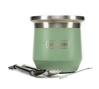 MADFLOW Yerba Mate Cup. Stainless Steel Mate Cup con 2 Bombillas.One Tree plantado en los Estados Unidos para cada unidad sólida. Doble pared de vacío aislado Yerba Mate Gourd. Único Mate Cup And