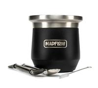 MADFLOW Yerba Mate Cup. Stainless Steel Mate Cup con 2 Bombillas.One Tree plantado en los Estados Unidos para cada unidad sólida. Doble pared de vacío aislado Yerba Mate Gourd. Único Mate Cup And