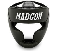 MADGON Casco de Boxeo con Increíble Protección de Impactos - Protector de Cabeza Boxeo Completo - Visión Ideal y Mínima Sudoración - Artes Marciales, MMA, Kick Boxing, Sparring - Incluye Bolsa