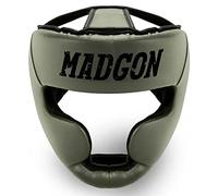 MADGON Casco de Boxeo con Increíble Protección de Impactos - Protector de Cabeza Boxeo Completo - Visión Ideal y Mínima Sudoración - Artes Marciales, MMA, Kick Boxing, Sparring - Incluye Bolsa