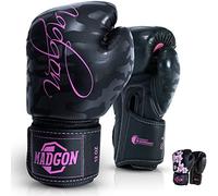 MADGON Guantes de Boxeo para Mujeres Hechos del Mejor Material para Una Larga Durabilidad - Guantes de Kick Boxing, Guantes MMA y Sparring - Óptima Absorción de Impactos - Incluye Bolsa