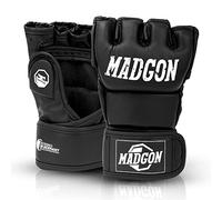 MADGON Guantes MMA con Acolchado Profesional - Guantes de Boxeo con Gran Estabilidad de Muñeca - Guantillas MMA Duraderas para Artes Marciales, Boxeo, Kickboxing, Sparring - Incluye Bolsa