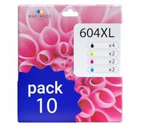 MADIANCE 604XL Compatible con Epson 604XL 604 XL para Epson Expression Home XP-2200 2205 3200 3205 4200 4205 Workforce WF-2910 2930 2935 2950 4 Negro, 2 Cian, 2 Magenta, 2 Amarillo (Color Amarillo
