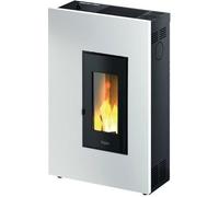 Madison 5 T2 - Estufa de pellets ventilada Slim 5,1 kW, depósito 12 kg, volumen calefactable 146 m³, clase metal blanco