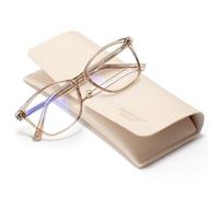 Madison Avenue - Gafas de bloqueo de luz azul antifatiga UV deslumbrante, gafas de luz azul para mujeres con funda, lentes de TV teléfono computadora para juegos (café marrón)