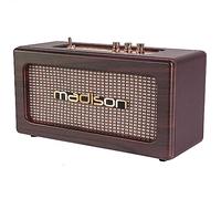 Madison - FREESOUND-VINTAGE-WD - Altavoz vintage a pilas con USB, Bluetooth y AUX-IN - 2 x 10W - Acabado madera