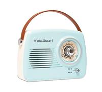 FREESOUND-VR30 - MADISON - Radio vintage de batería larga con Bluetooth y FM - 30W - Azul claro