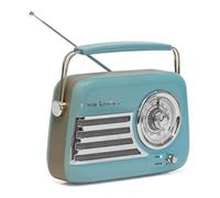 Madison - FREESOUND-VR40BLU - Radio Vintage de batería Larga de 30 W - Bluetooth, USB y FM - Azul - Vintage, nostálgico, Retro