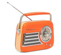 Madison - FREESOUND-VR40OR-MAT - Radio a batería Larga 30W Vintage - Bluetooth, USB & FM - Naranja Mate - Vintage, Nostálgico, Retro