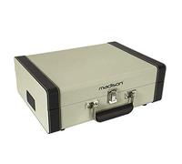 Madison - Mad-RETROCASE-CR - Estuche para Tocadiscos Retro (33, 45, 78 RPM) con Altavoces incorporados, Bluetooth, USB, SD - Adaptador de 45 RPM Incluido - Cuero Azul Claro