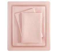 Madison Park 3M Microcell - Juego de ropa de cama, resistente a las arrugas y a las manchas, con bolsillo de 40,6 cm de profundidad para todas las estaciones, acogedor juego de cama, funda de almohada a juego, King, Blush