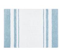 Madison Park Alfombra Reversible de SPA 100% algodón, a Rayas, ultrasuave, para baño, Antideslizante, Absorbente, de Secado rápido, para bañera, Ducha y baño, 20 x 30 Pulgadas, Color Azul (MP72-6210)