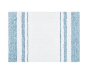 Madison Park Alfombra Reversible de SPA 100% algodón, a Rayas, ultrasuave, para baño, Antideslizante, Absorbente, de Secado rápido, para bañera, Ducha y baño, 20 x 30 Pulgadas, Color Azul (MP72-6210)