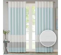 Madison Park Amherst Cortina de Seda sintética con Bolsillo para Barra con Forro de privacidad para Sala de Estar, Cortinas de Ventana para Dormitorio y Dormitorio, 122 x 201 cm, Color Azul