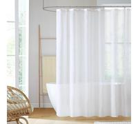 Madison Park Anna Sheers - Cortina de Ducha, diseño de Rayas texturizadas, decoración Moderna de baño de Mediados de Siglo, Lavable a máquina, Pantalla de privacidad de Tela, 72 x 72 Pulgadas, Marfil