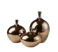 Madison Park Ansen Ceramic Handmade Vase Set Home Décor Decoración metálica para Sala de Estar, Ideal para estantes, mesas auxiliares, Adornos de Manto, marrón, See Below