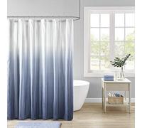 Madison Park Ara - Cortinas de Tela de baño con diseño Moderno de sirsaca y privacidad, 72 x 72 Pulgadas, Color Azul