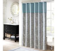 Madison Park Aubrey - Cortina de Ducha de Cachemira Jacquard de Microfibra de Seda sintética, decoración Moderna de baño para el hogar, bañera, Pantalla de privacidad, baño Decorativo, 72 x 72