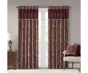 Madison Park Aubrey Jacquard Panel Par Borgoña 95" Panel