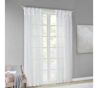 Madison Park Ceres - Cortinas traslúcidas con pestañas Trenzadas, par de Paneles, Tratamiento Ligero para Ventana, privacidad de Gasa, Cortina filtrante de luz para Dormitorio y apartamento, 50 x 95