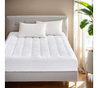 Madison Park Cloud - Protector de Cama de Felpa Suave con sobrecarga, Impermeable, tamaño Queen, Color Blanco