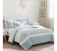 Madison Park Colcha Ligera, Capa Ropa Alternativa para Todas Las Estaciones, Fundas a Juego, Falda de Cama, Almohadas Decorativas, Algodón, Agua, Matrimonio