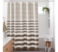 Madison Park Cortina de Ducha de Tejido gofre para baño, 3 m, gestión de la Humedad, Cortinas de Ducha Modernas de Calidad de SPA para baño, estándar, 72 x 72 Pulgadas, Color Gris Pardo Degradado