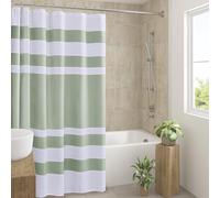 Madison Park Cortina de Ducha de Tejido gofre para baño, 3 m, gestión de la Humedad, Cortinas de Ducha Modernas de Calidad de SPA para baño, estándar 72 x 72 Pulgadas, Color Verde Salvia