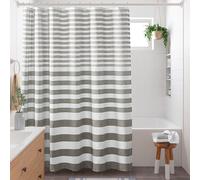 Madison Park Cortina de Ducha de Tejido gofre para baño, 3 m, gestión de la Humedad, Cortinas de Ducha Modernas de Calidad de SPA para baño, estándar, 72 x 72 Pulgadas, Color Gris Degradado